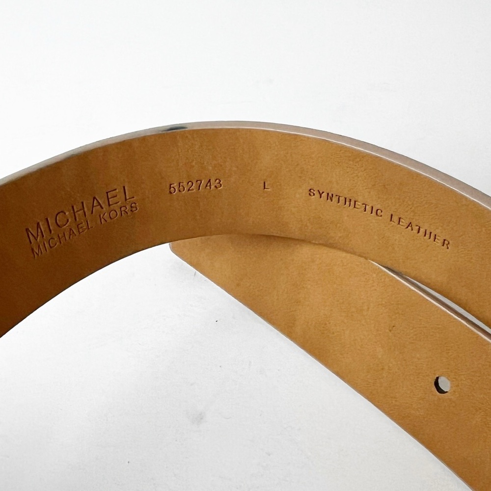 SZ L Michael Kors Pink Monogram Patent Belt - Picture 4 of 8